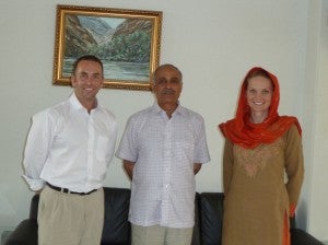 Mark and Christina Hoddle with VC Khan