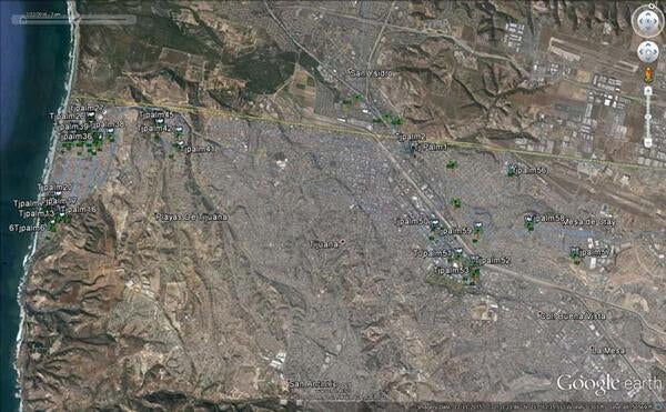 Palmarum survey map Tiajuana & San Ysidro